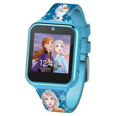 Disney Frozen 2 Childrens iTime Unisex Touchscreen Smart Watch with Silicone Strap and Blue Case 42MM