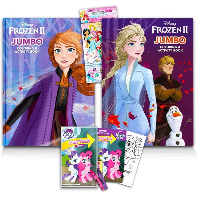 Disney Frozen 2 Coloring Book Set With Over 100 Stickers (Bundle