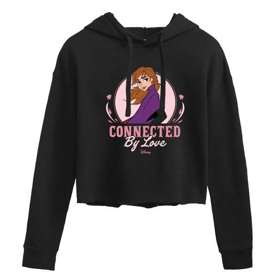 Disney Frozen 2 - Connected By Love Anna - Juniors Cropped Pullover Hoodie