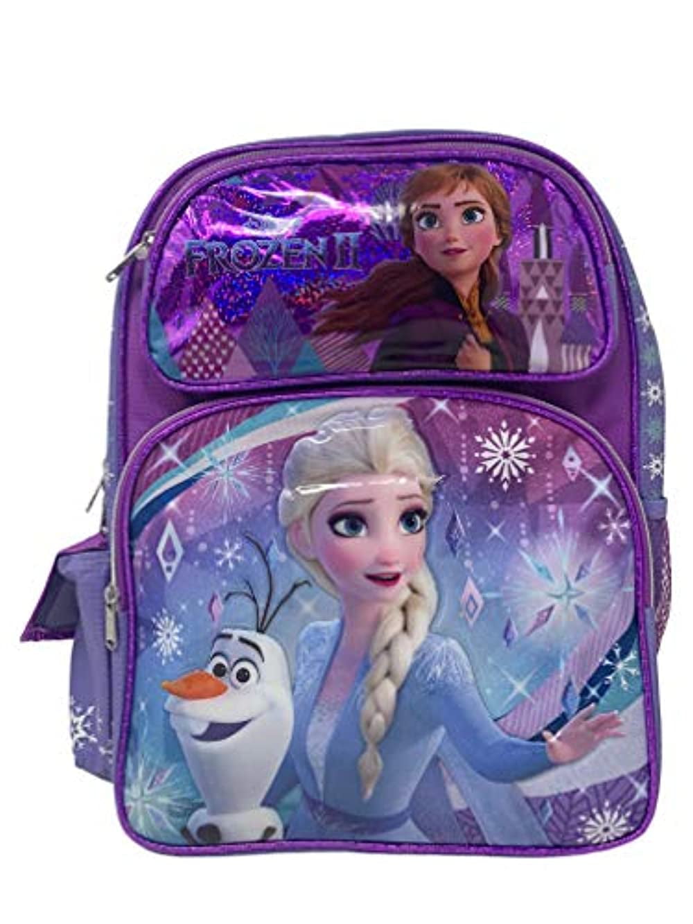 Disney Frozen School Backpack Elsa Anna 16 Large Girls Book Bag Ice  Snowflakes