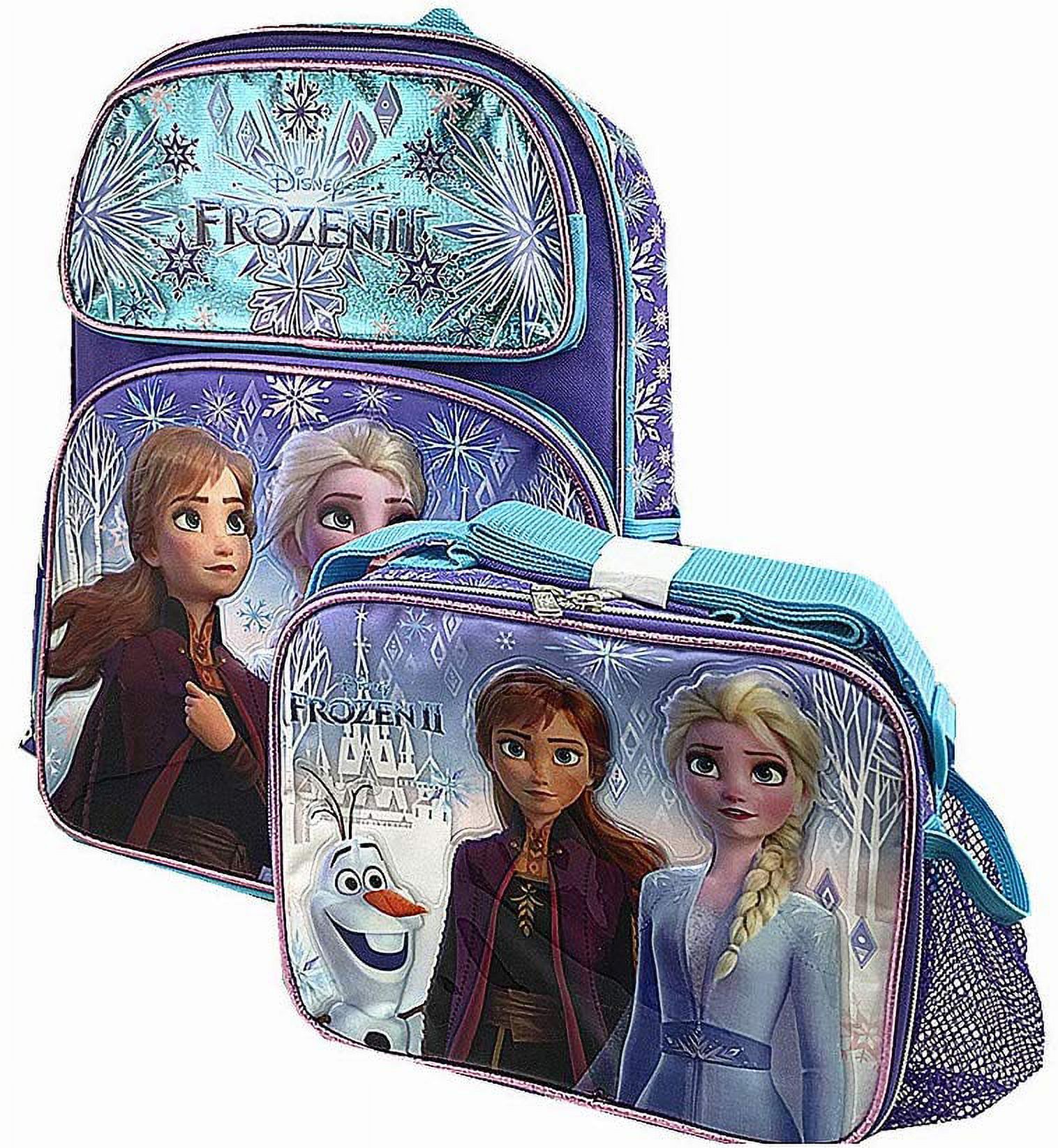 Disney Frozen 2 Elsa & Anna Kids Backpack 16" Large Bag & Lunch Bag