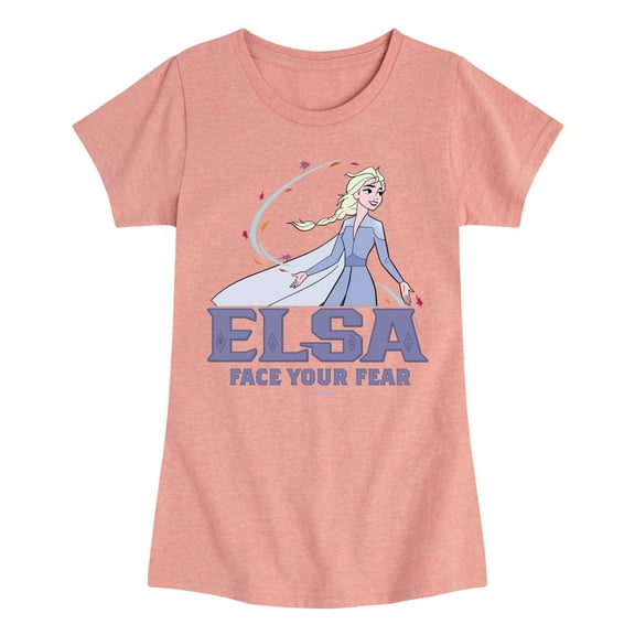 Disney Frozen 2 - Elsa Face Your Fear - Toddler & Youth Girls Short Sleeve Graphic T-Shirt