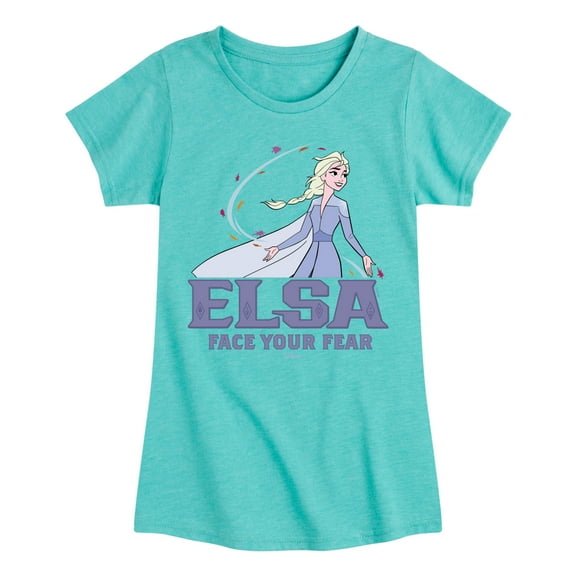 Disney Frozen 2 - Elsa Face Your Fear - Toddler & Youth Girls Short Sleeve Graphic T-Shirt