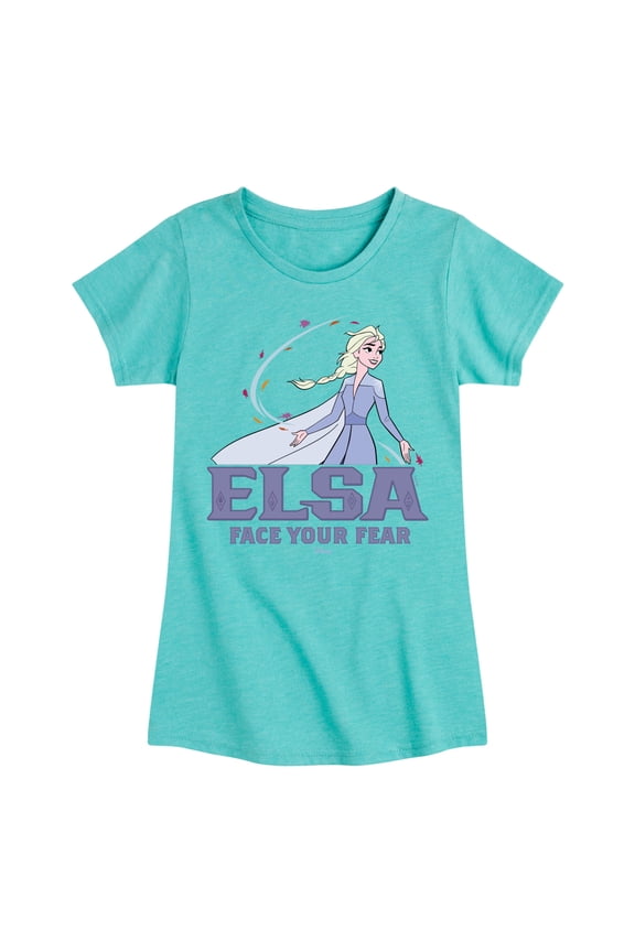 Disney Frozen 2 - Elsa Face Your Fear - Toddler & Youth Girls Short Sleeve Graphic T-Shirt