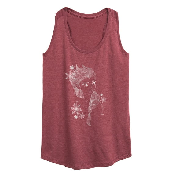 Disney Frozen 2 - Elsa Outline Sketch - Women's Racerback Tank Top