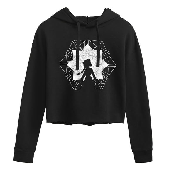 Disney Frozen 2 - Elsa Snowflake - Juniors Cropped Pullover Hoodie