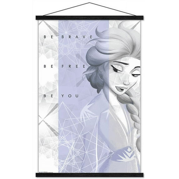 Disney Frozen 2 - Elsa Wall Poster with Wooden Magnetic Frame, 22.375" x 34"