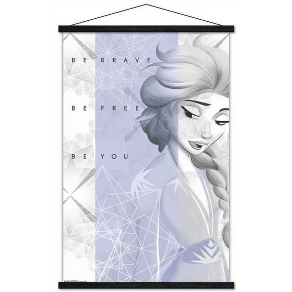 Disney Frozen 2 - Elsa Wall Poster with Wooden Magnetic Frame, 22.375" x 34"