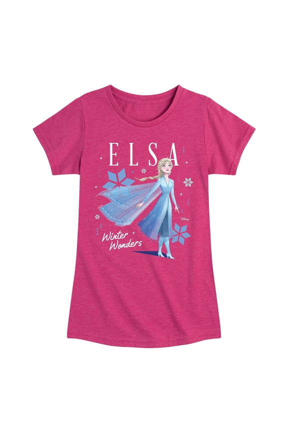 Disney Frozen 2 - Elsa Winter Wonders - Toddler & Youth Girls Short Sleeve Graphic T-Shirt