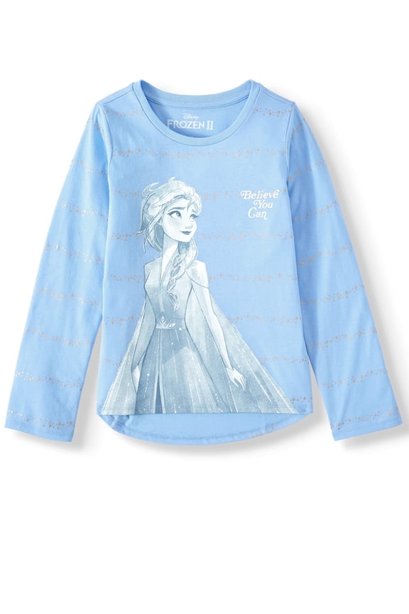 Disney Frozen 2 Elsa and Anna Graphic Hi-Lo Long Sleeve T-Shirt (Little Girls & Big Girls)