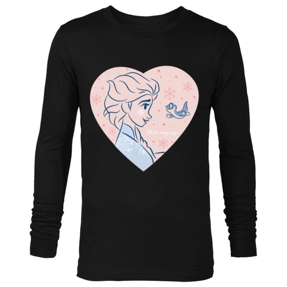 Disney Frozen 2 Elsa and Bruni Make Today Magic Heart - Long Sleeve T-Shirt for Men - Customized-Black
