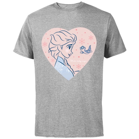 Disney Frozen 2 Elsa and Bruni Make Today Magic Heart - Short Sleeve Cotton T-Shirt for Adults - Customized-Athletic Heather