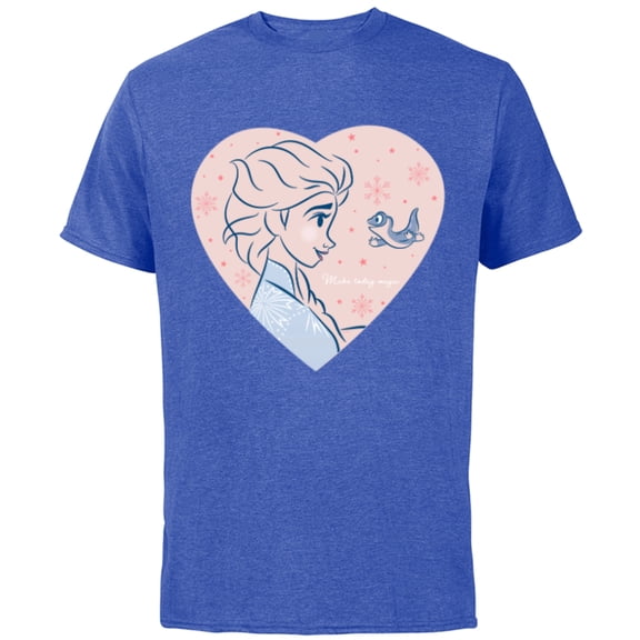 Disney Frozen 2 Elsa and Bruni Make Today Magic Heart - Short Sleeve Cotton T-Shirt for Adults - Customized-Royal Heather