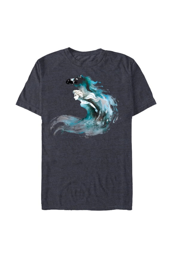 Frozen 2 Elsa and The Nokk T-Shirt- Short Sleeve Blended T-Shirt for Adults - Customized-Navy Heather