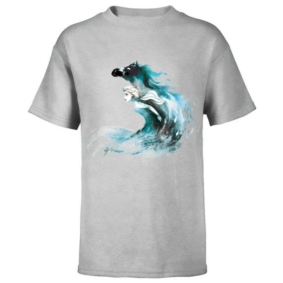 Disney Frozen 2 Elsa and The Nokk T-Shirt - Short Sleeve T-Shirt for Kids - Customized-Athletic Heather