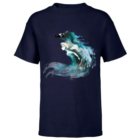 Disney Frozen 2 Elsa and The Nokk T-Shirt - Short Sleeve T-Shirt for Kids - Customized-Athletic Navy