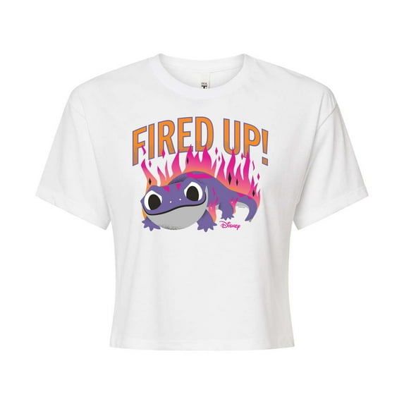 Disney Frozen 2 - Fired Up - Juniors Cropped Cotton Blend T-Shirt
