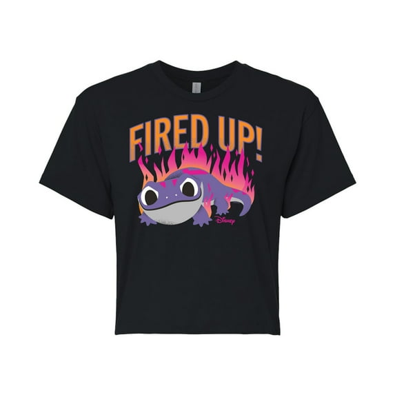 Disney Frozen 2 - Fired Up - Juniors Cropped Cotton Blend T-Shirt