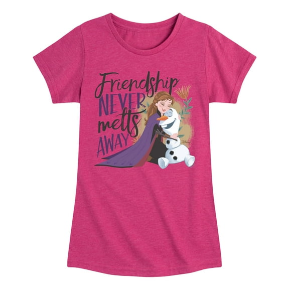Disney Frozen 2 - Friendship Never Melts Away - Toddler & Youth Girls Short Sleeve Graphic T-Shirt