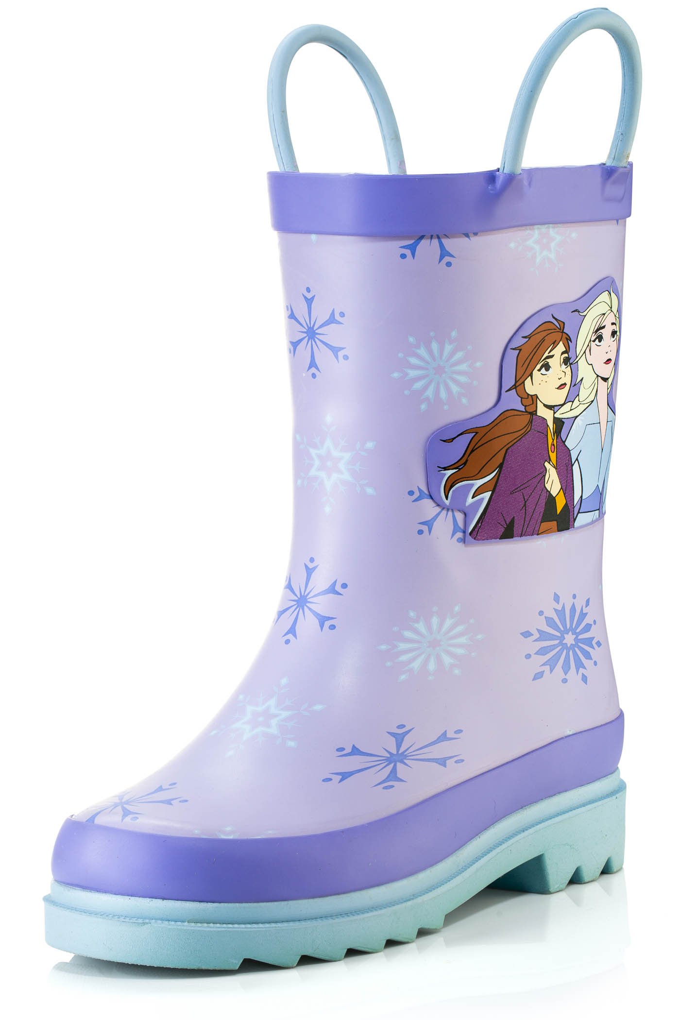 Disney Frozen 2 Girls Anna and Elsa Purple Rubber Easy-On Rain Boots&nbsp;- Size 8 Toddler - image 1 of 7