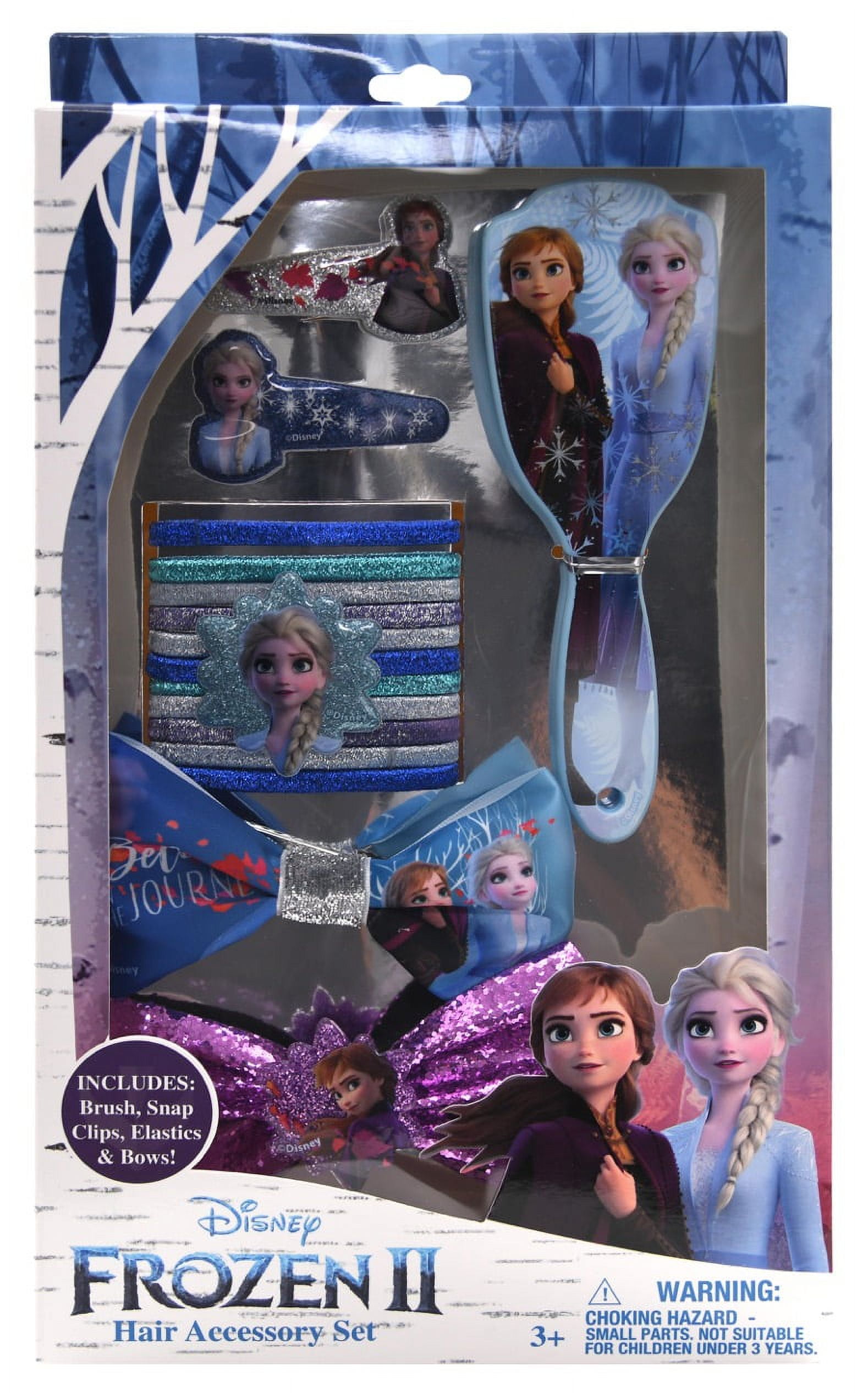 Disney Frozen 2 Girls Hair Accessories Gift Set Brush Clips Bows Ties