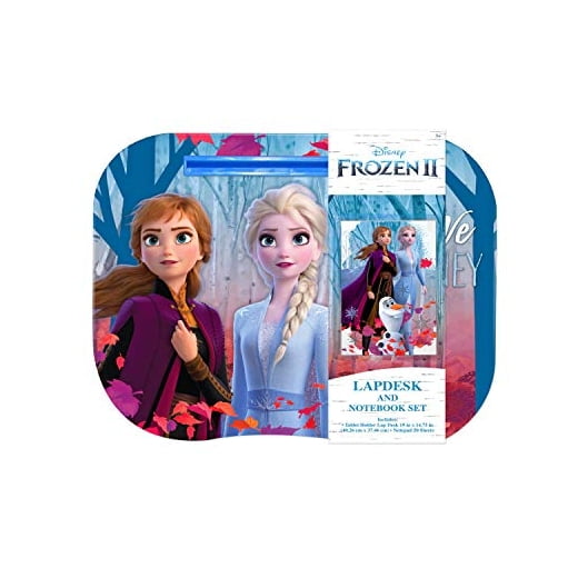 Disney Frozen 2 Girls Lap Desks with Frozen Notebook, 1.75" x 15.25", Multicolor