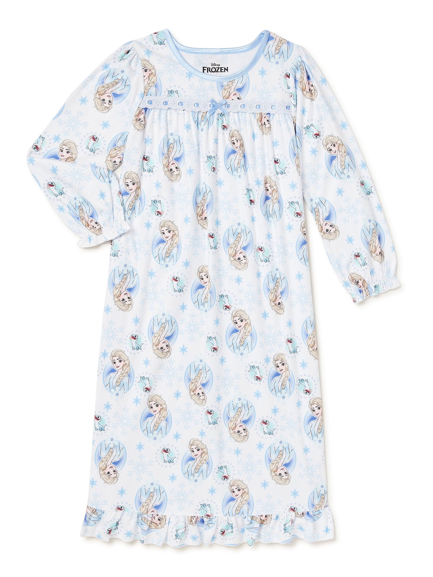 Disney Frozen 2 Girls Long Sleeve Nightgown Sizes 4 10 Walmart