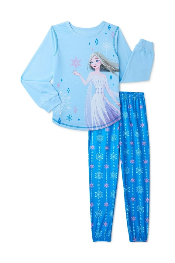 Disney Frozen 2 Girls Long Sleeve Top and Pants 2-Piece Pajama Set,  Sizes 4-12
