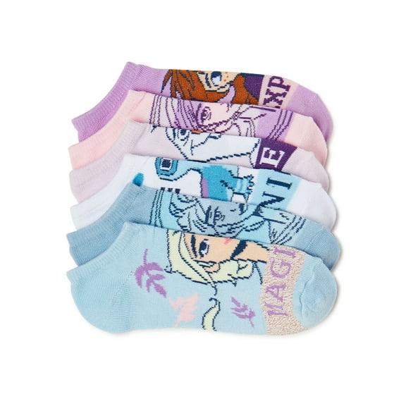 Disney Frozen 2 Girls Socks, No-Show Socks, 6-Pack, Large