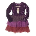 thumbnail image 1 of Disney Frozen 2 Girls Sparkly Purple & Gold Long Sleeve Princess Anna Dress L, 1 of 1