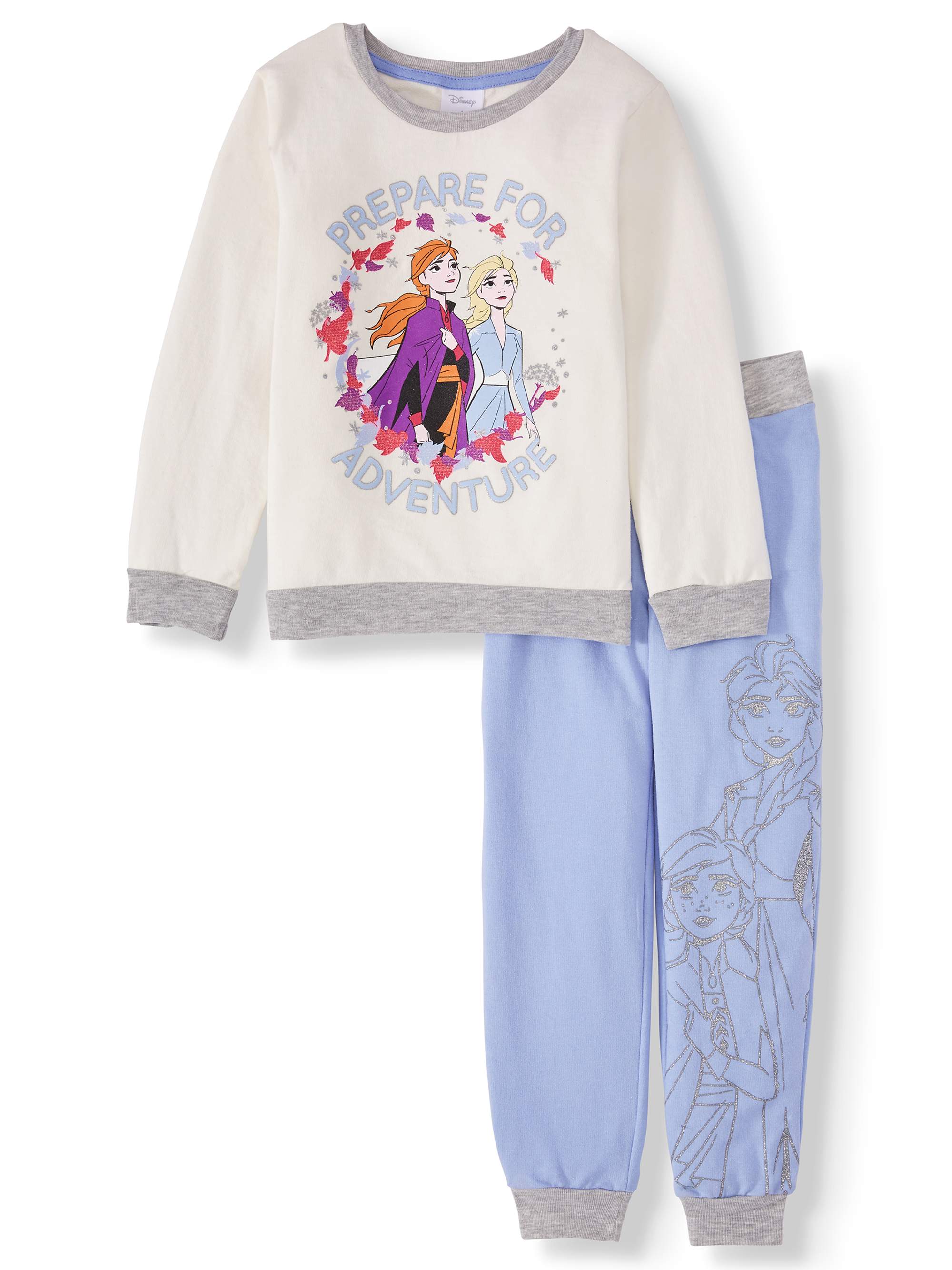 Disney Frozen 2 Graphic French Terry Sweatshirt and Joggers, 2-Piece Outfit Set (Little Girls & Big Girls) - image 1 of 2