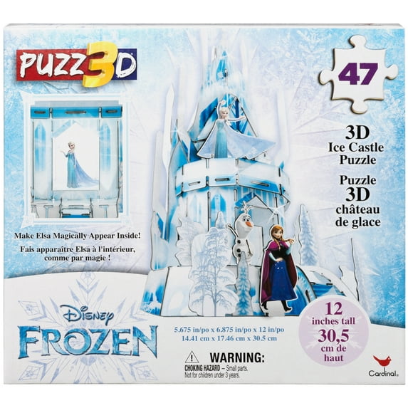 Disney Frozen 2, Hologram Puzzle 3D Olaf Anna Elsa Castle 47-Piece Plastic Jigsaw Puzzle