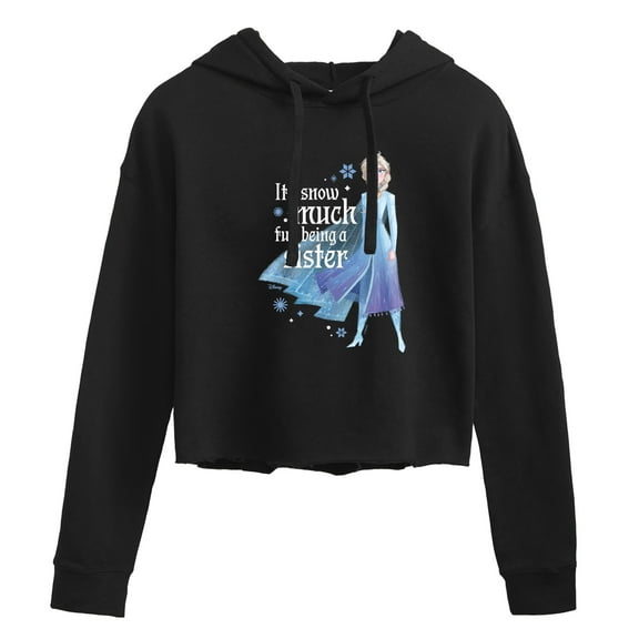 Disney Frozen 2 - It's So Much Fun Being A Sister Elsa - Juniors Cropped Pullover Hoodie