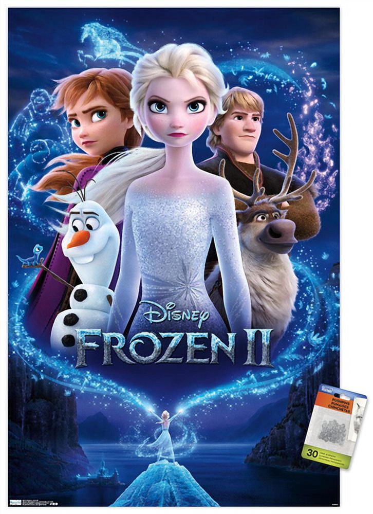 Disney Frozen 2 - Key Art Wall Poster with Push Pins, 22.375" x 34"