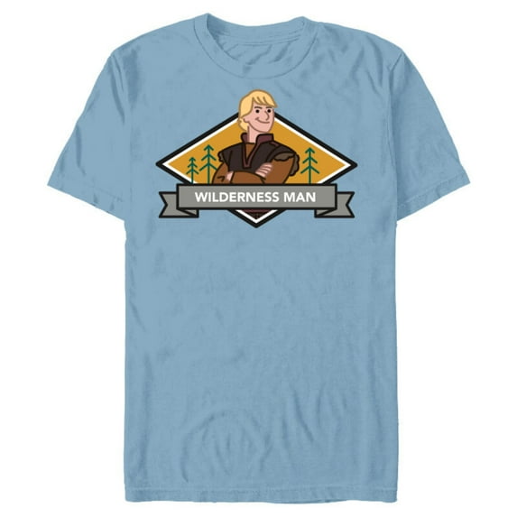 Disney Frozen 2 Kristoff Wilderness Man T-Shirt- Short Sleeve Blended T-Shirt for Adults - Customized-Ocean Blue