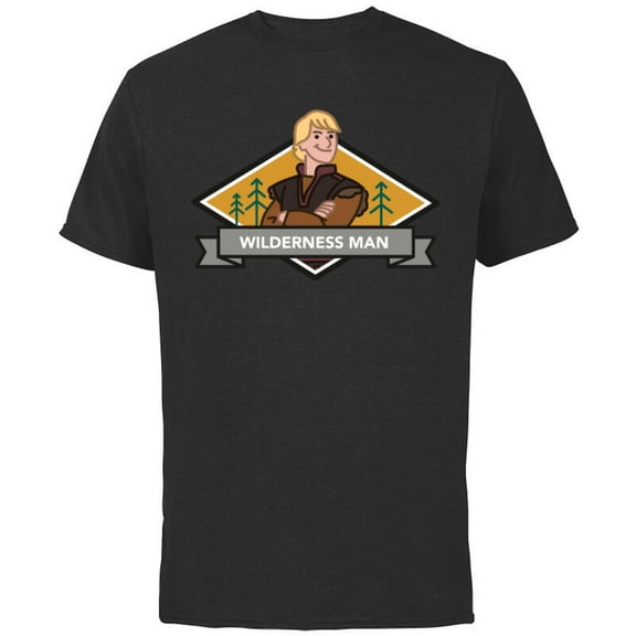 Disney Frozen 2 Kristoff Wilderness Man T-Shirt - Short Sleeve Cotton T-Shirt for Adults - Customized-Black