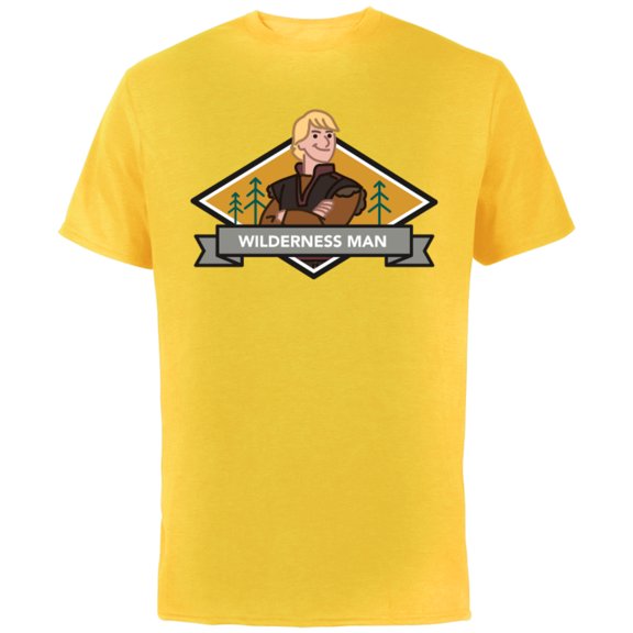 Disney Frozen 2 Kristoff Wilderness Man T-Shirt - Short Sleeve Cotton T-Shirt for Adults - Customized-Yellow