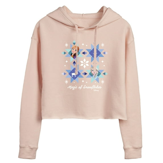Disney Frozen 2 - Magic Of Snowflake - Juniors Cropped Pullover Hoodie