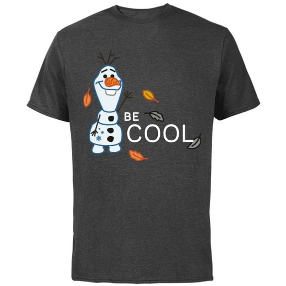 Disney Frozen 2 Olaf Be Cool T-Shirt - Short Sleeve Cotton T-Shirt for Adults - Customized-Charcoal Heather
