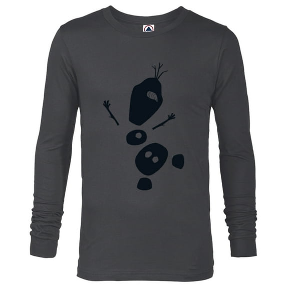 Disney Frozen 2 Olaf Falling Silhouette - Long Sleeve T-Shirt for Men - Customized-Charcoal Heather