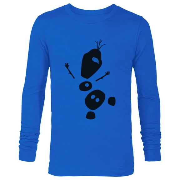Disney Frozen 2 Olaf Falling Silhouette - Long Sleeve T-Shirt for Men - Customized-Navy