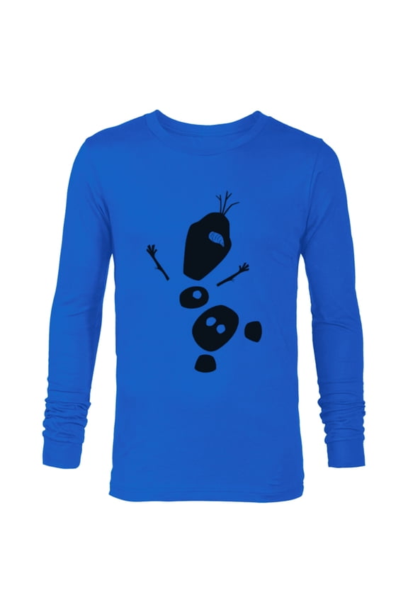Frozen 2 Olaf Falling Silhouette - Long Sleeve T-Shirt for Men - Customized-Navy