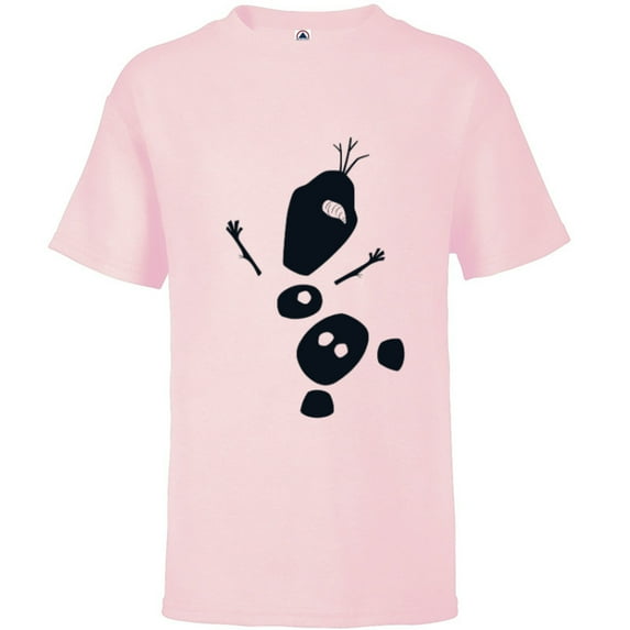Disney Frozen 2 Olaf Falling Silhouette - Short Sleeve T-Shirt for Kids - Customized-Soft Pink