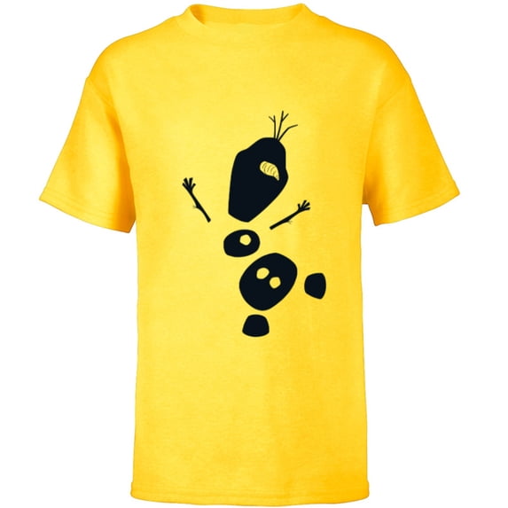 Disney Frozen 2 Olaf Falling Silhouette - Short Sleeve T-Shirt for Kids - Customized-Yellow