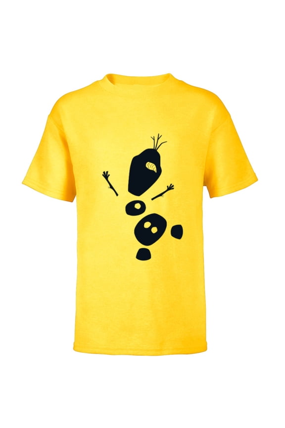 Frozen 2 Olaf Falling Silhouette - Short Sleeve T-Shirt for Kids - Customized-Yellow