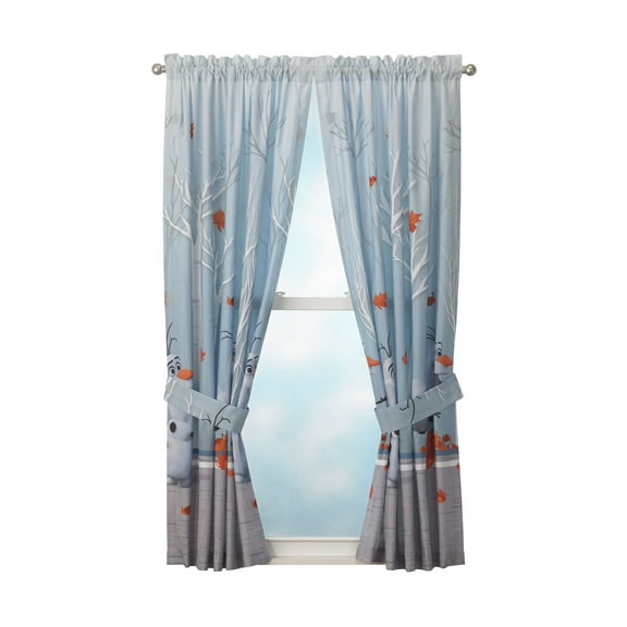 Disney Frozen 2 Olaf Kids Bedroom Curtain Panel Set, Set of 2, 63-inch L