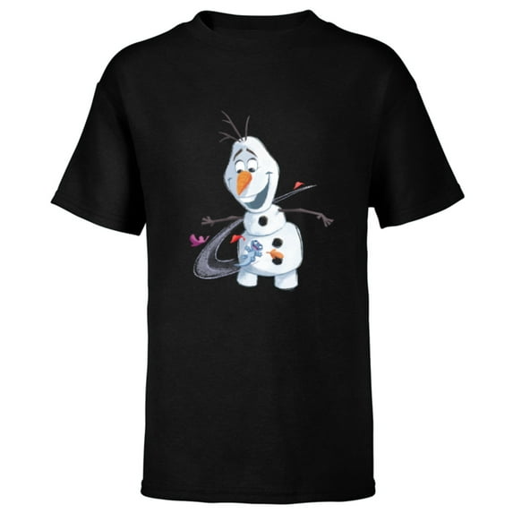 Disney Frozen 2 Olaf & Mattias Autumn Fun - Short Sleeve T-Shirt for Kids - Customized-Black
