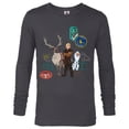 thumbnail image 1 of Disney Frozen 2 Olaf, Sven, and Kristoff Patches T-Shirt - Long Sleeve T-Shirt for Men - Customized-Charcoal Heather, 1 of 5