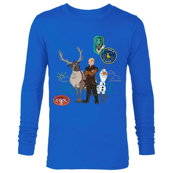 Disney Frozen 2 Olaf, Sven, and Kristoff Patches T-Shirt - Long Sleeve T-Shirt for Men - Customized-Royal