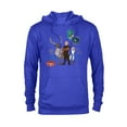 thumbnail image 1 of Disney Frozen 2 Olaf, Sven, and Kristoff Patches T-Shirt - Pullover Hoodie for Adults - Customized-Royal Heather, 1 of 5